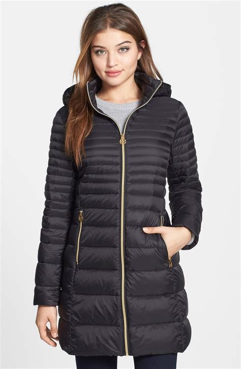 michael michael kors packable stretch down hooded coat|Michael Kors removable hood coats.